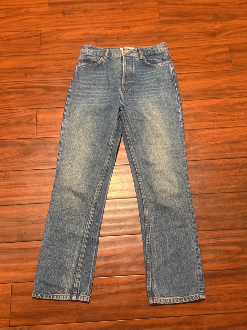 Reformation Vintage-Inspired Medium Blue Straight-Leg‎ Jeans